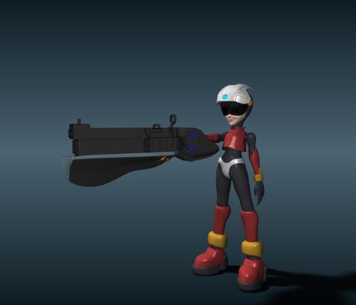 RoboGirl with Gun Completely Rigged preview image